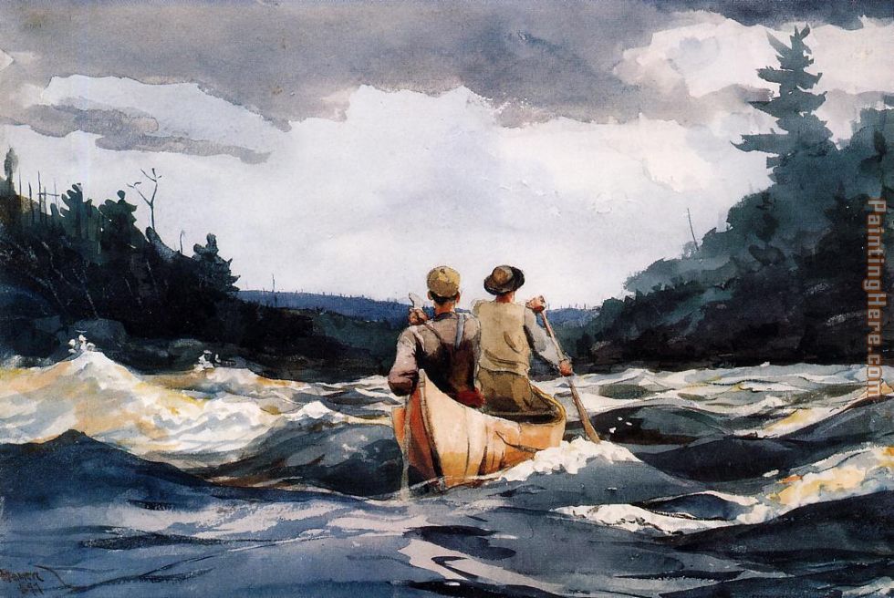 Canoe in the Rapids painting - Winslow Homer Canoe in the Rapids art painting